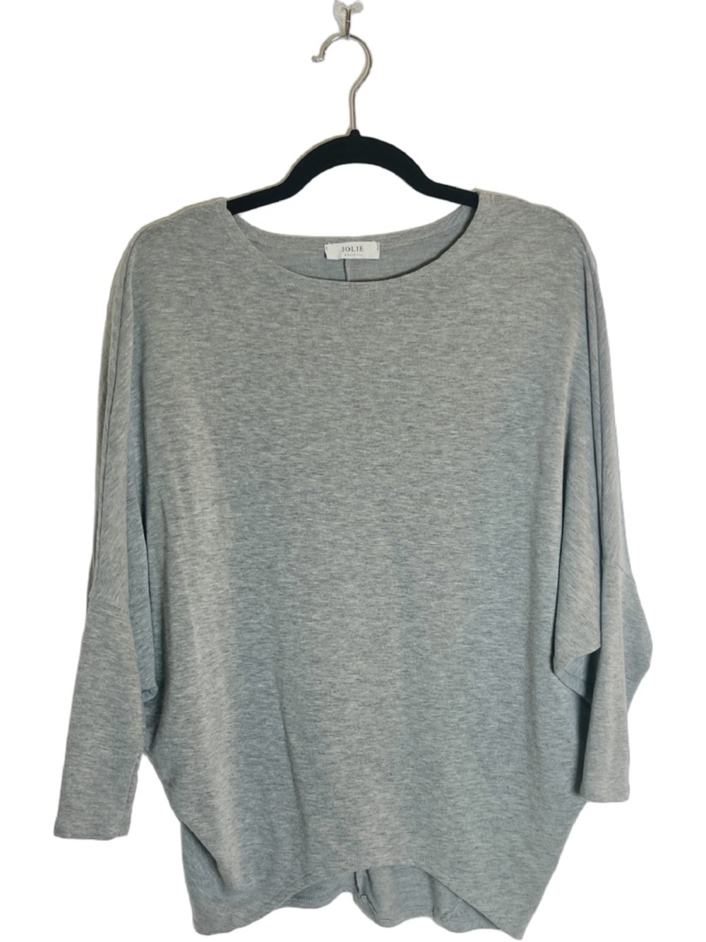 Jolie Light Gray Oversized Knit Pullover, Size Small